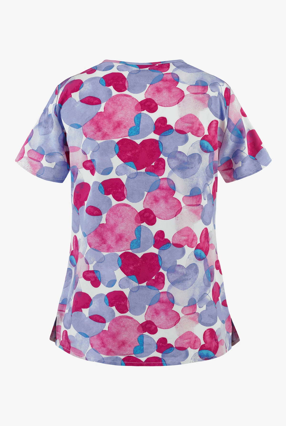 Zoe + Chloe Sentimental Hues V-Neck Print Scrub Top - Image 2